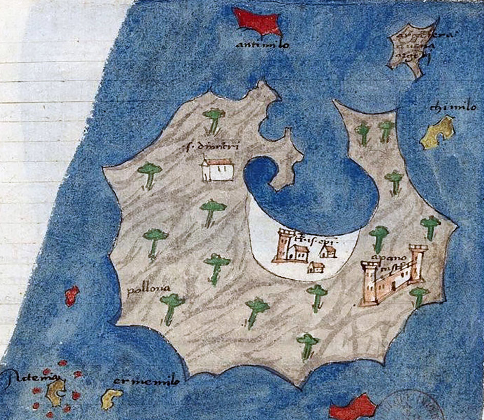 Map of milos island